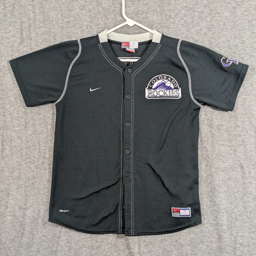 Nike Team Colorado Rockies Matt Holliday #5 Black Baseball Jersey Womens Size L